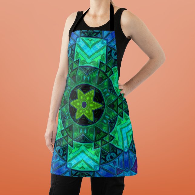 Delantal Mandala azul y verde (Subido por el creador)