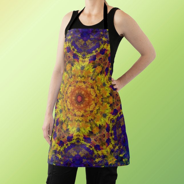 Delantal Mandala digital amarillo azul y púrpura (Subido por el creador)