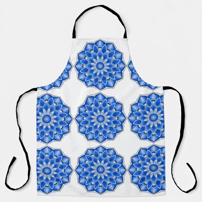 Delantal Mandala en azul (Anverso)