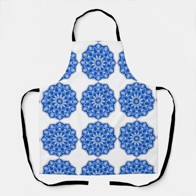 Delantal Mandala en azul (Anverso)