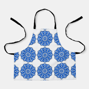 Delantal Mandala en azul todo sobre el Apron de impresión