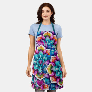 Delantal Mandala floral colorida media auricular