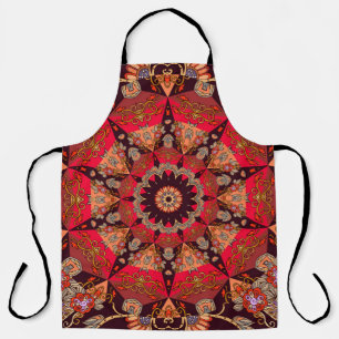 Delantal Mandala lujosa sin fisuras, floral estrellada.