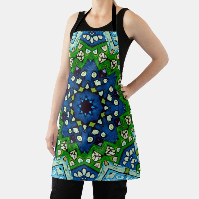 Delantal Mandala Mosaic Rosette Boho Retro Hippie (in situ)