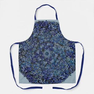 Delantal Mandala Naturaleza Floral Negrita Geometría Floral