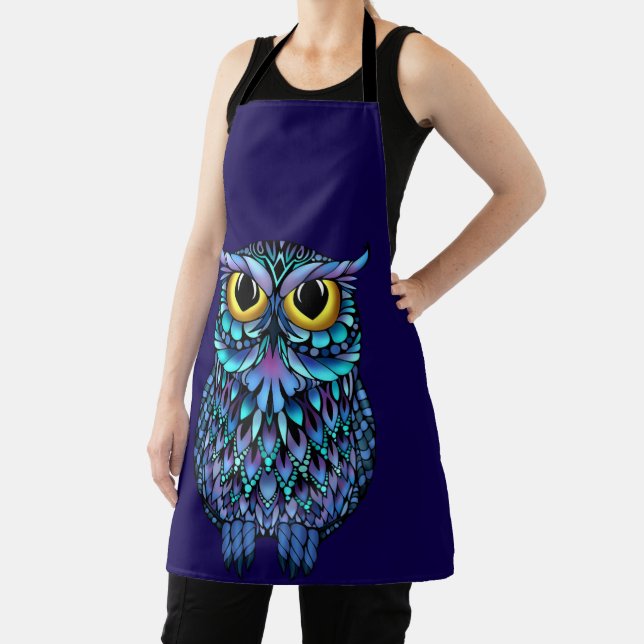 Delantal Mandala Owl Wall Art Poster (in situ)