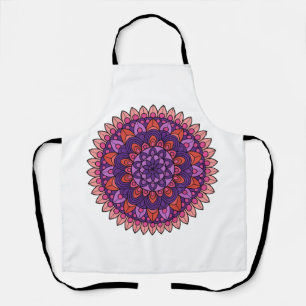 Delantal Mandala púrpura y rosa