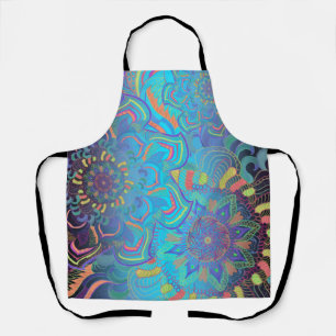 Delantal Mandala Tres capas en azul