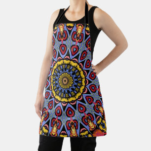 Delantal Mandala Trippy Retro Hippie Boho Moda Bohemias
