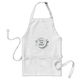 Delantal Mandato de Alexa para cocinar la cena