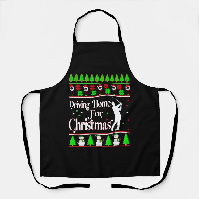 Delantal Manejar En Casa Para Navidades, Feo Xmas Sweater G (Anverso)