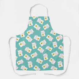 Delantal Maneki Neko Lucky Cat Todo-Over Print Apron