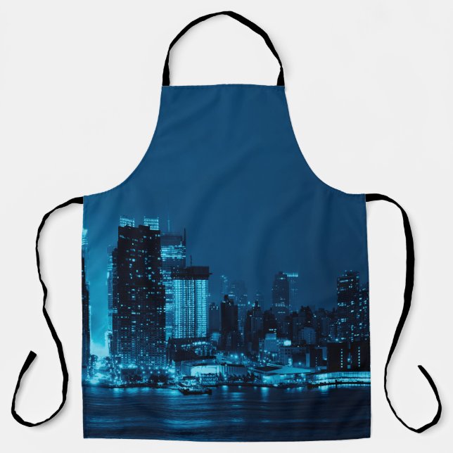 Delantal Manhattan midtown skyscrapers and New York City sk (Anverso)
