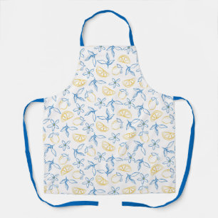 Delantal Mano de patrón de limón dibujada Apron