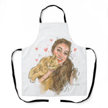 Mano personalizado - Apron de retrato dibujado | P
