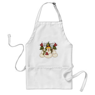 Delantal Manos frías cálidas corazón Snowman Apron