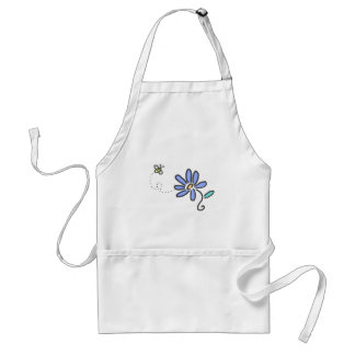 Delantal Manosee la abeja y la flor azul