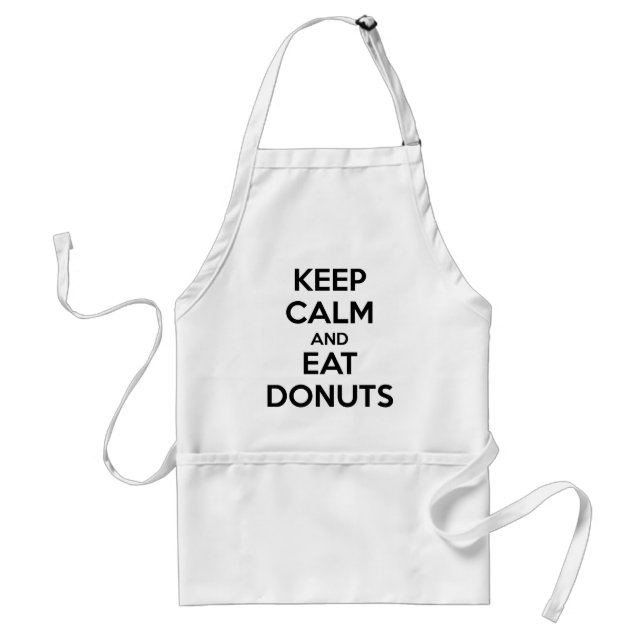Delantal Mantén la calma y come donuts al aire (Frente)