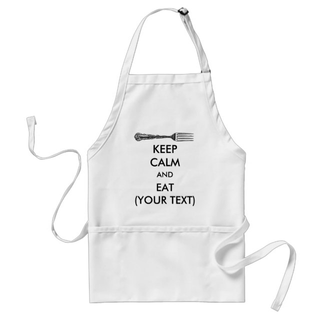 Delantal Mantén la calma y come el Apron de cocina en barba (Frente)