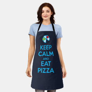 Delantal Mantén la calma y come pizza 1