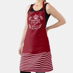 Delantal Mantén la calma y sigue adelante en francés