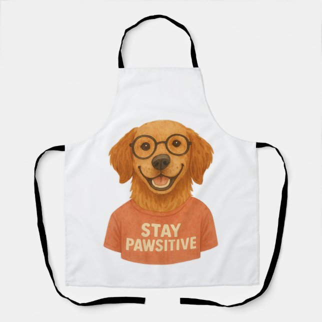 Delantal Mantén la pata positiva (Anverso)