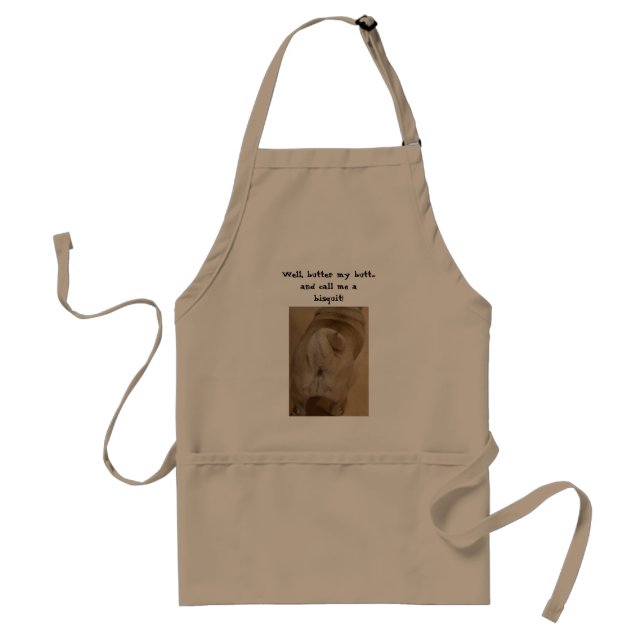 Delantal Mantén mi trasero Pug Apron (Frente)