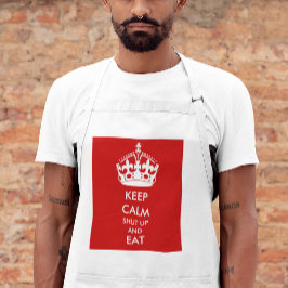 Delantal MANTENER CALMA, callar y comer Apron