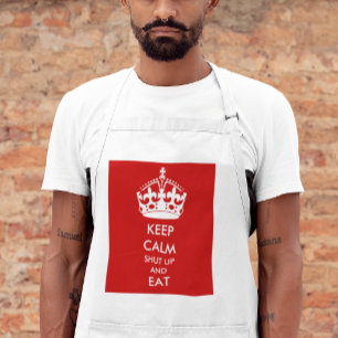 Delantal MANTENER CALMA, callar y comer Apron