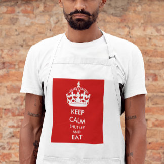 Delantal MANTENER CALMA, callar y comer Apron
