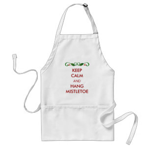Delantal MANTENER CALMA y Hang Mistletoe Navidades Apron