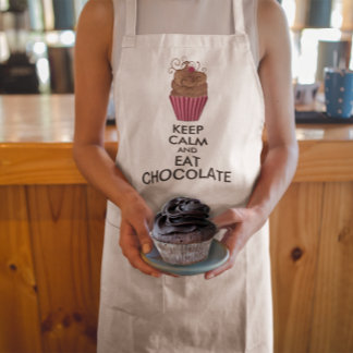 DELANTAL  MANTENER LA CALMA Y COMER CHOCOLATE