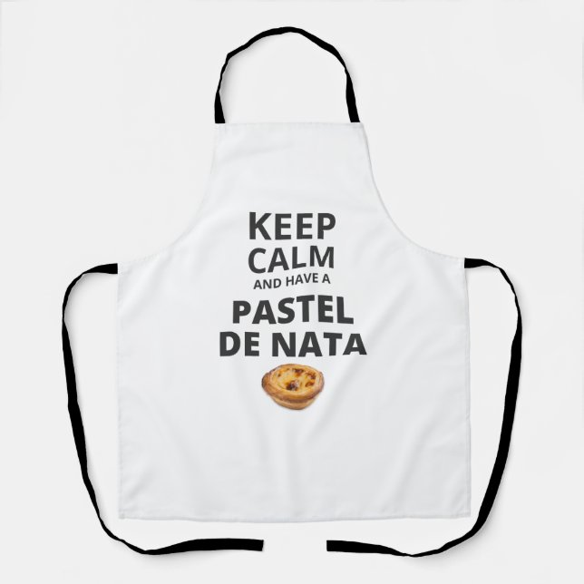 Delantal Mantener la calma y tener un Pastel de Nata (Anverso)