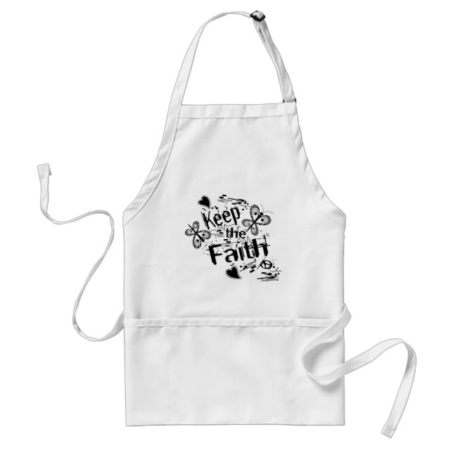 Delantal Mantener la fe en negro/blanco graffiti Apron (Frente)
