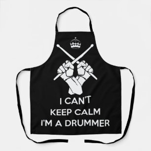 Delantal Mantengan la calma Soy un baterista, no puedo mant