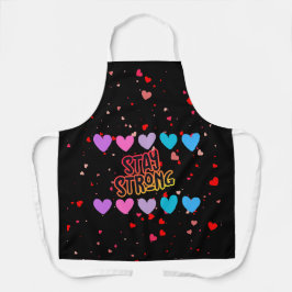 Delantal Mantente fuerte en la tipografía
