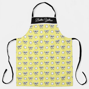 Delantal Mantequilla con puntos de polka blanco amarillo se