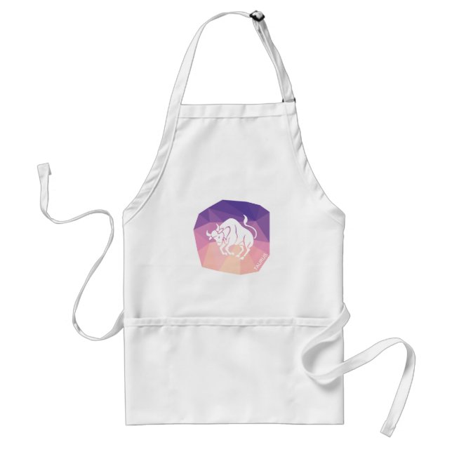 Delantal Manzana de Taurus con fondo rosa/púrpura (Frente)