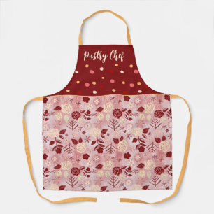 Delantal Manzana del chef pastelero. Rosa de invierno