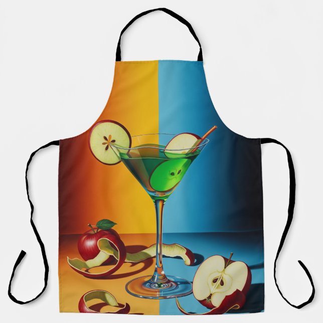 Delantal Manzana Martini Pop Art (Anverso)