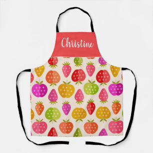 Delantal Manzanas y Fresas con Estrellas Personalizado