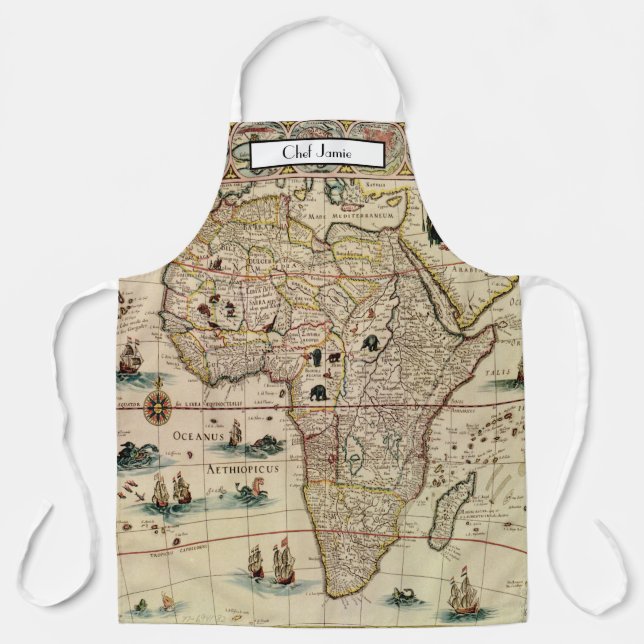 Delantal Mapa Antiguo de África (Anverso)