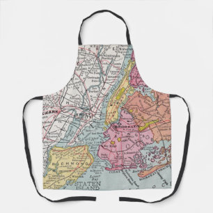 Delantal Mapa Antiguo de la Ciudad de Nueva York 