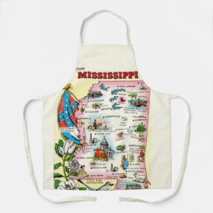 Delantal Mapa Antiguo del Estado de Mississippi