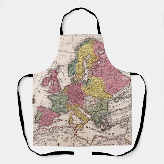 Delantal Mapa antiguo inspirado (9) (Anverso)