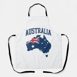 Delantal Mapa de bandera de Australia Gráfico angustiado vi