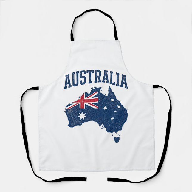 Delantal Mapa de bandera de Australia Gráfico angustiado vi (Anverso)