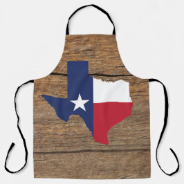 Delantal Mapa de Estrellas solitarias de Texas en Barnwood