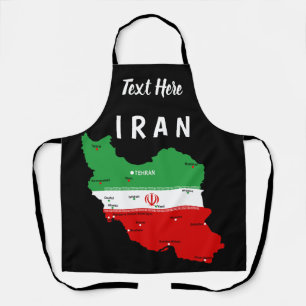 Delantal Mapa de Irán con bandera y emblema