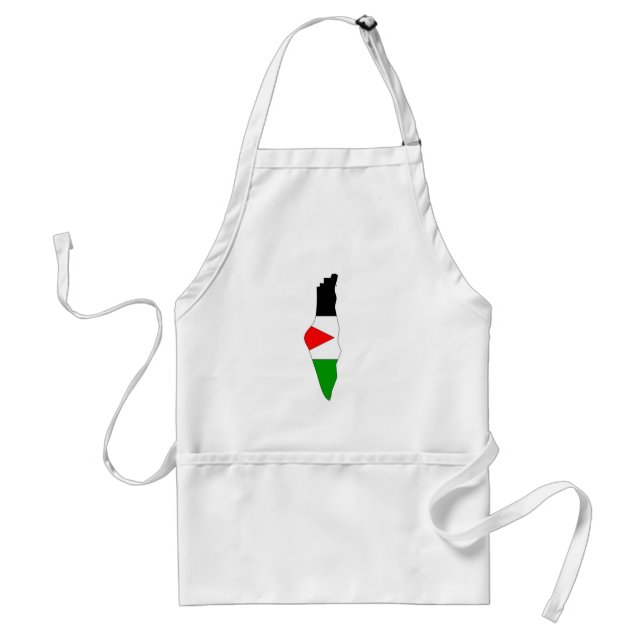 Delantal Mapa de la bandera de Palestina (Frente)